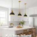 2-Pack Black Gold Pendant Lights Kitchen Island, Modern Dome Pendant Lights Matte Black Dome Hanging Light Fixture for Kitchen Dining Room Foyer Entrance Restaurant Hallway
