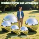 Silver Inflatable Mirror Ball with Pump, Reusable Large Event Decoration Inflatable Balls, PVC Disco Ball, Bubble Balloon for Party, Concerts, Stage, Wedding Shows (6 Pcs)