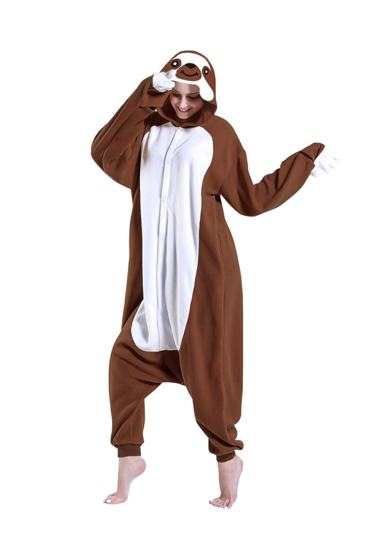 DOITNOW Sloth Pajamas Unisex Adult Jumpsuit Animal Cosplay Costumes
Size L