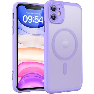 TOCOL for iPhone 11 Case, Compatible with Magsafe, Full Camera Protection, Built-in Magnets, Drop Protection, Translucent Matte Phone Case for iPhone 11 6.1 inch (Light Purple)