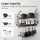 KES 30-Inch Pot Rack Wall Mounted, 8 Secure Lid Holders & 12 Sturdy Hooks