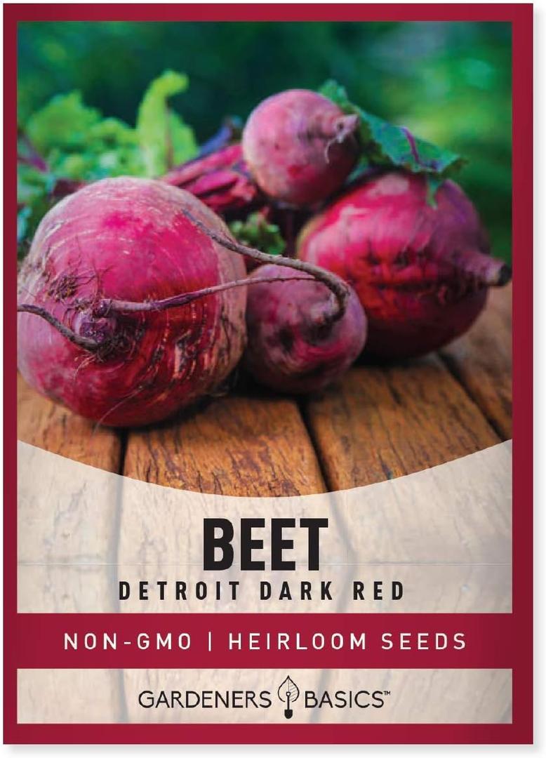 3 x Gardeners Basics, Beet Seeds for Planting Detroit Dark Red 100 Heirloom Non-GMO Beets Plant Seeds for Home Garden Vegetables Makes a Great Gift for Gardeners