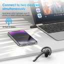 Bluetooth Headset, Wireless Bluetooth Earpiece with Dual-Mic & Noise Canceling, Single Ear Headset with Mute for Business, Remote Work, V5.3 Hand-Free headset for iOS Android Cell Phone (Black)