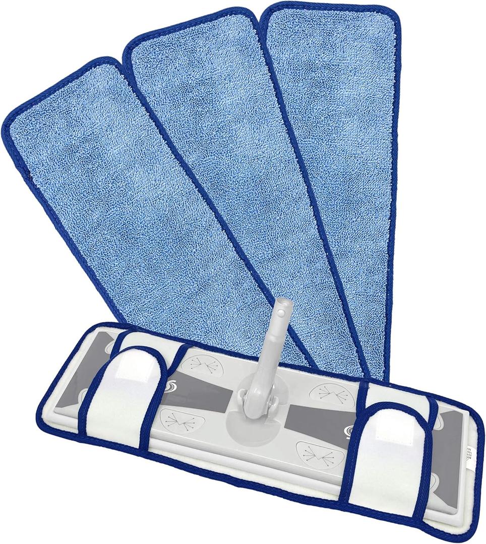 Xanitize 18" Microfiber Mop Pads with Straps 3-Pack (X-Large)