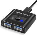 USB Switch, Bi-Directional USB Switch 1 in 2 Out/2 in 1 Out, USB Switcher 2 Computers Sharing Devices Like for Printer, Keyboard, Scanner, Mouse, USB KVM Switch Compatible with Mac/Win/Linux