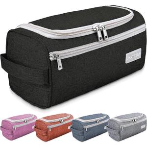 Emissary Travel Hanging Toiletry Bag, Lightweight Travel Makeup Organizer for Man and Women, Waterproof Cosmetic Makeup Bag Organizer with Hanging Hook for Accessories,Essentials, Toiletries (Black)