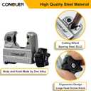 CONQUER Rapid Tubing Cutter 1/ 8-inch to 7/ 8-inch (3-22mm) Tube Cutter, Copper, Aluminum, Brass And Plastic Tubing Compact Cutter