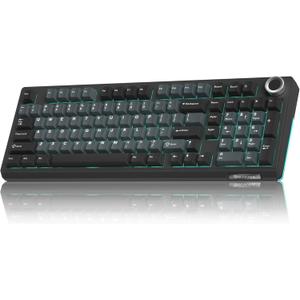 SOLAKAKA KI99 Pro Wireless Mechanical Keyboard with Quiet Switch, Hot Swappable Pre-Lubed Switches with RGB Backlit, Gasket Structure Computer Gaming Keyboard (Black Blue, Silent Switch)