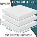 Frienda 3 Pack 3 x 24 x 24 Inch Upholstery High Density Foam Cushion Replacement Square Cut to Size Foam Couch for Chair Couches Padding Shipping Packing DIY Cosplay Projects