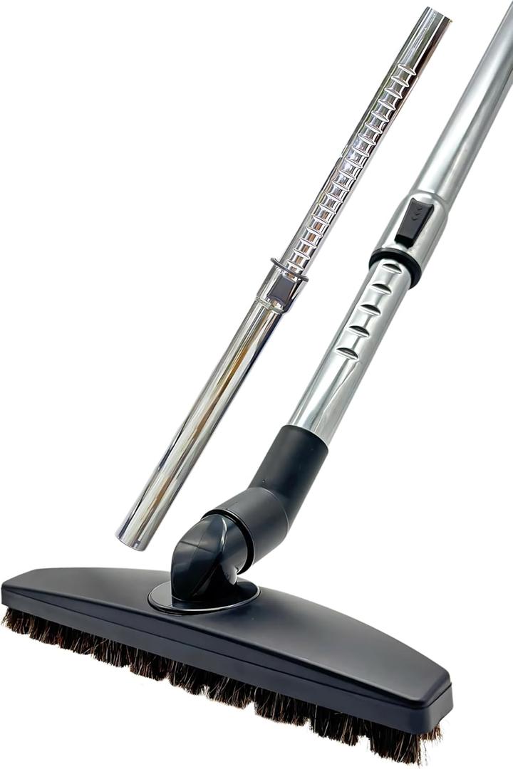 Vacuum Floor Brush & Extension Wand for Universal Vacuum Cleaners with 1  inch (1.25'') (32mm) Inner Diameter with Horse Hair Soft Bristles - Hardwood Floor Attachment & Vacuum Extension Tube
