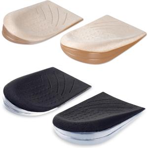 2 Pairs 3 Layers Medial & Lateral Heel Wedge Silicone Insoles - Corrective Adhesive Shoe Inserts for Foot Alignment, Knock Knee Pain, Bow Legs, Osteoarthritis for Men and Women(Large)