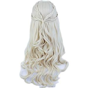 Angelaicos Women's Long Wavy Blonde Wig Halloween Costume Cosplay Party Braids Wigs