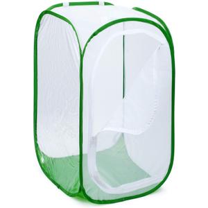4 Feet Extra Large Monarch Butterfly Habitat, Giant Collapsible Insect Mesh Cage Terrarium Pop-up (White + Green, 28 x 28 x 48 Inches)
