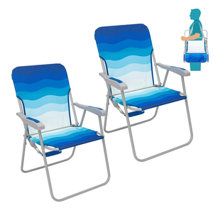 #WEJOY Folding Beach Chair for Adults, Lightweight Beach Chair with Shoulder Straps, High Back Camping Chairs with Hard Armrest, Supports 300lbs for Outdoor Lawn Concert