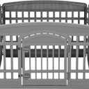 IRIS USA 24" Dog Playpen 4-Panel Pet Exercise Pen with Door Gate 35 x 35 x 24 Puppy Play Pen Indoor Outdoor Plastic Foldable Portable Pet Fence for Small Medium Dogs Puppies Multiple Pets Gray