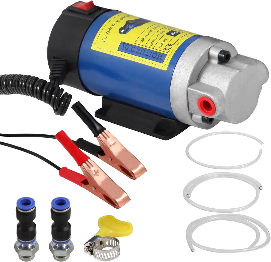 Engine Oil Pump, Portable Electric Self-Priming Motor Oil Pump for Car Motorcycle and Boat Engine Oil Transfer Change Pump 12V 100W