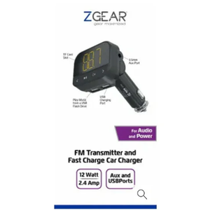 ZGear | Cell Phones & Accessories | Zgear Fm Transmitter Fast Charge Car Charger 2w, 24 Amp
