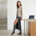 MGANG 20-30 mmHg Compression Stocking for Men and Women, Medical Compression Socks, Knee High Length, Open Toe, for DVT, Varicose Veins, Relief Shin Splints, Edema, Gray Small