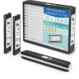 2-Pack 20x25x5 Replacement Air Filter for Lennox X6673 MERV 13 Allergy & Dust Defense, Pleated HVAC AC Furnace Filters (Actual Size: 19-3/4" x 24-3/4" x 4-3/8")