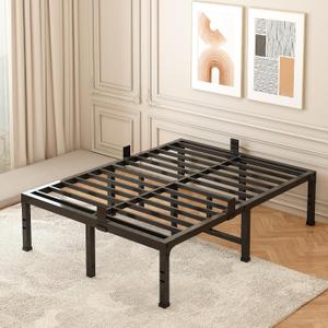 FUIOBYVV Queen Bed Frame 18 inch Heavy Duty Metal Platform Bed Frame Queen Size Support Up to 3500 lbs,No Box Spring Needed/No Shaking/Steel Slat Support/Noise Free/Easy Assembly