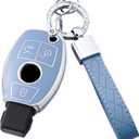 Key Fob Cover with Keychain for Benz A C E R S G M CLS CLK AMG ML SL SLK GLC GLE GLS