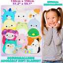 Get Trend Squishmallows Fleece Throw Blanket, Soft Cozy 59 x 51 Inch, Lightweight, Fluffy Bedding Couch Bed Sofa Decor, Gifts for Kids (Multi Squishmallows)