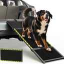 67''L & 20''W Dog Ramp for Car - Portable Extra Wide Pet Ramp for Medium & Large Dogs with Non-Slip Rug Surface, Dog Steps Stair for Car SUV/Truck/RV/High Bed, Up to 200LBS, Black