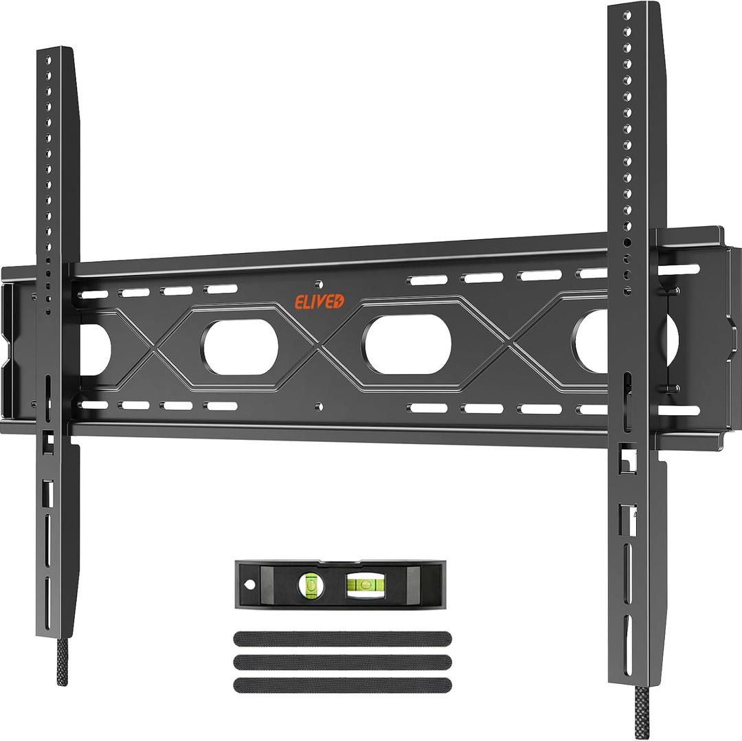 ELIVED Heavy Duty TV Mount for Most 50-120 Inch tvs Up to 220 lbs, Fixed Wall Mount Fits 16"/24"/ 32"/36" Studs, Low Profile TV Bracket up to VESA 950x600mm, 1.1" Space Saving