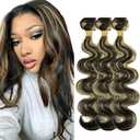 Honey Blonde Bundles P1B27 Ombre Human Hair Bundle 14 16 18 inch #27 Honey Blonde Body Wave 3 Bundles Highlight Human Har Bundle 300g