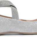 DREAM PAIRS Women's Ballet Flats, Comfortable Slip-On Square Toe Dress Shoes with Elastic Ankle Straps (7.5)