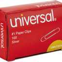 Universal Paper Clips, Smooth, Size No. 1, Silver, 100/BX, 8 Boxes/Pack (UNV72210)