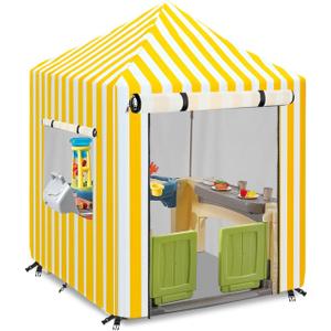 Outdoor Playhouse Cover,600D Heavy Duty Waterproof Play House Covers,56" W x56 D x60 H,Suitable for All Around Playtime Patio with Canopy Playset -Yellow