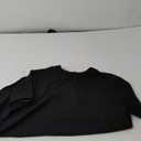 Allimy Women Summer Casual Split V Neckline Chiffon Blouses Loose Tunic Short Sleeve Tops (Small, Black)