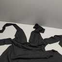 FEOYA Womens Sexy Halter Dress Deep V Backless Flowy Adjustable Tie Neck White Dress Ruffle Hem Club Party Mini Dresses M