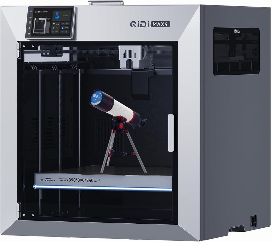 QIDI Max4 3D Printer, 390×390×340mm Large Build Volume, 65℃ Heated Chamber FDM 3D Printers, Max 800mm/ s High Speed, Supports Up to 16-Colors/ Multi Materials with QIDI BOX, CoreXY & Auto Bed Leveling