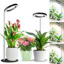 Grow Lights for Indoor Plants, 80 LEDs Full Spectrum Plant Grow Light with 2 Mounting Options, 6/12/16H Timer, 3 Spectrum Modes, 37 in Height Adjustable Desk Growing Lamp (Black/2-Pack)