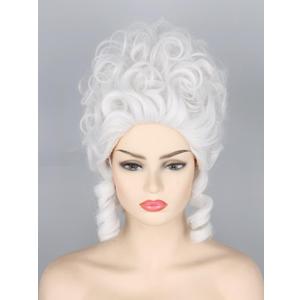 Topcosplay Halloween Costume Party Wigs for Women Girls White Powdered Wig Short Beehive Wigs Renaissance Wig