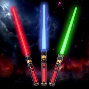 Light Up Sabers, 3 Packs Light Sword for Kids with FX Sound, Expandable Light Up Saber for Cosplay Halloween Dress Up Parties Birthday Christmas (Red.Green.Blue)