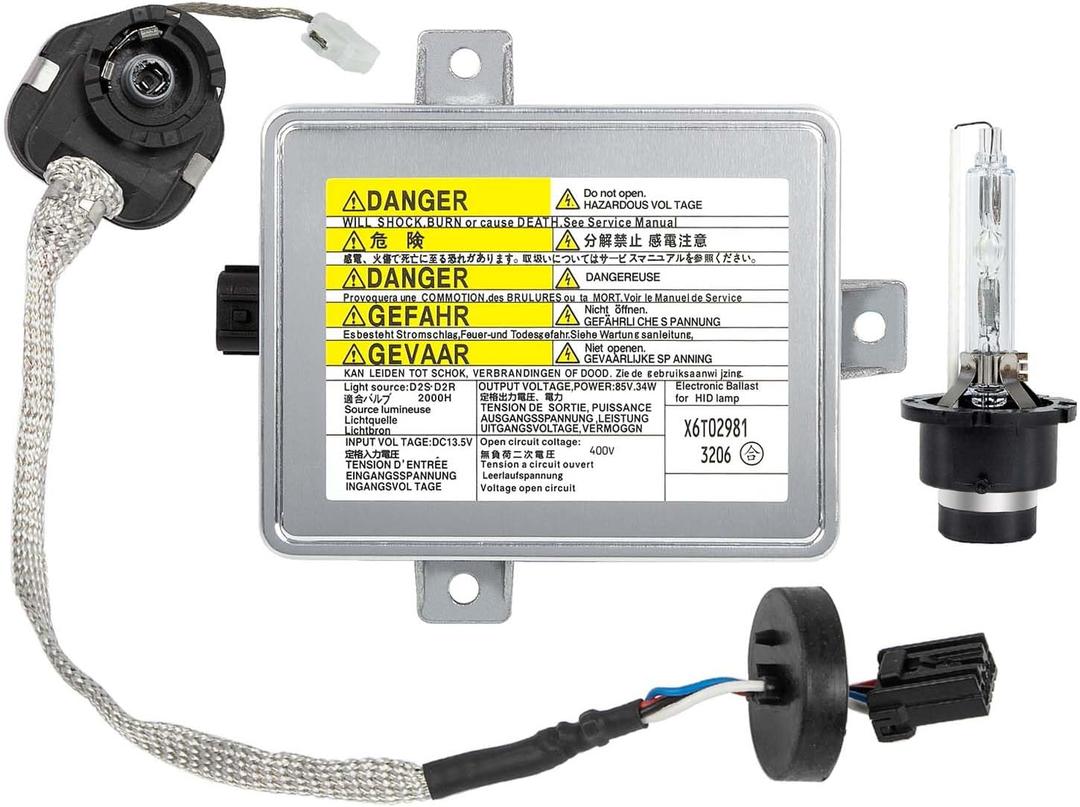 RANSOTO Xenon HID Headlight Ballast Unit Assembly with Igniter and D2S Bulb Compatible with 2002-2005 Acura TL TSX and TL Type-S, 2004-2009 Honda S2000, Mazda 3 Replaces X6T02971, W3T10471, W3T14371