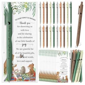 Engrowtic 50 Set A New Chapter Will Soon Begin Baby Shower Gifts Pens for Guest Storybook Baby Shower Party Favors Retractable Ballpoint Pens Thank You Cards Gender Reveal Supplies Souvenirs Prizes
