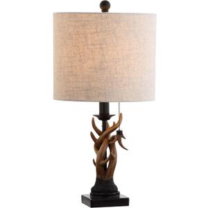 Jonathan Y JYL1031A Gaston 20.5" Resin Mini LED Table Lamp, Farmhouse, Traditional, Cottage, Rustic, Office, Living Room, Family Room, Dining Room, Bedroom, Hallway, Foyer, Brown