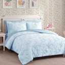 Geniospin Light Blue Twin Comforter Set for Girls- 5 Pieces Bowknot Jacquard Bed in A Bag Twin Bedding Sets with Sheets, Pillowcases & Shams, All Season Kids Comforter Set