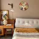 14 Inch Colorful Wood Silent Wall Clocks Battery Operated