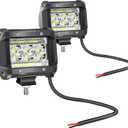 4 Inch LED Driving Lights, 12V 24V Triple Row 78W Spot Flood Golf Cart Headlights, LED Fog Lights for Off Road Truck Jeep Boat Van SUV ATV UTV, 2 Pcs Waterproof Pod Lights, White Beam