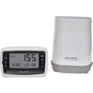 AcuRite Wireless Digital Rain Gauge with Self-Emptying Collector with Rainfall History, Alerts, and Current Date and Time (00899), Multicolor