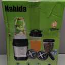 Nahida Blender for Smoothies, 1200W Smoothie Blender for Ice Crushing, Blenders with (2) 6-Fin Blades, Personal Blenders for Kitchen with 23oz, 32oz, 37oz Easy Go Cups for Juices, Silver