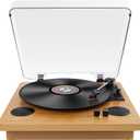 Popsky Record Player,Built-in Dual Channel Stereo Speakers with New Upgraded Ruby Stylus, 3-Speed Premium Retro Bluetooth Turntable Suitable for Gift Giving, with AM/FM Function.