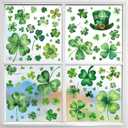 St Patricks Day Window Clings for Glass Windows - 9 Sheets 99 PCS St Patrick's Shamrock Window Stickers Saint Patricks Day Window Decals for Office Home School Party Decorations Supplies