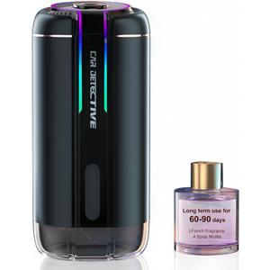 P6 Smart Car Air Freshener Diffuser by Ultrasonic Mist,Auto On/Off with Powerful Built-in Battery,4 Adjustable Modes,Colorful Light,Lasts 2-4 Months Lasting Natural Fragrance(Jade Dragon Tea)