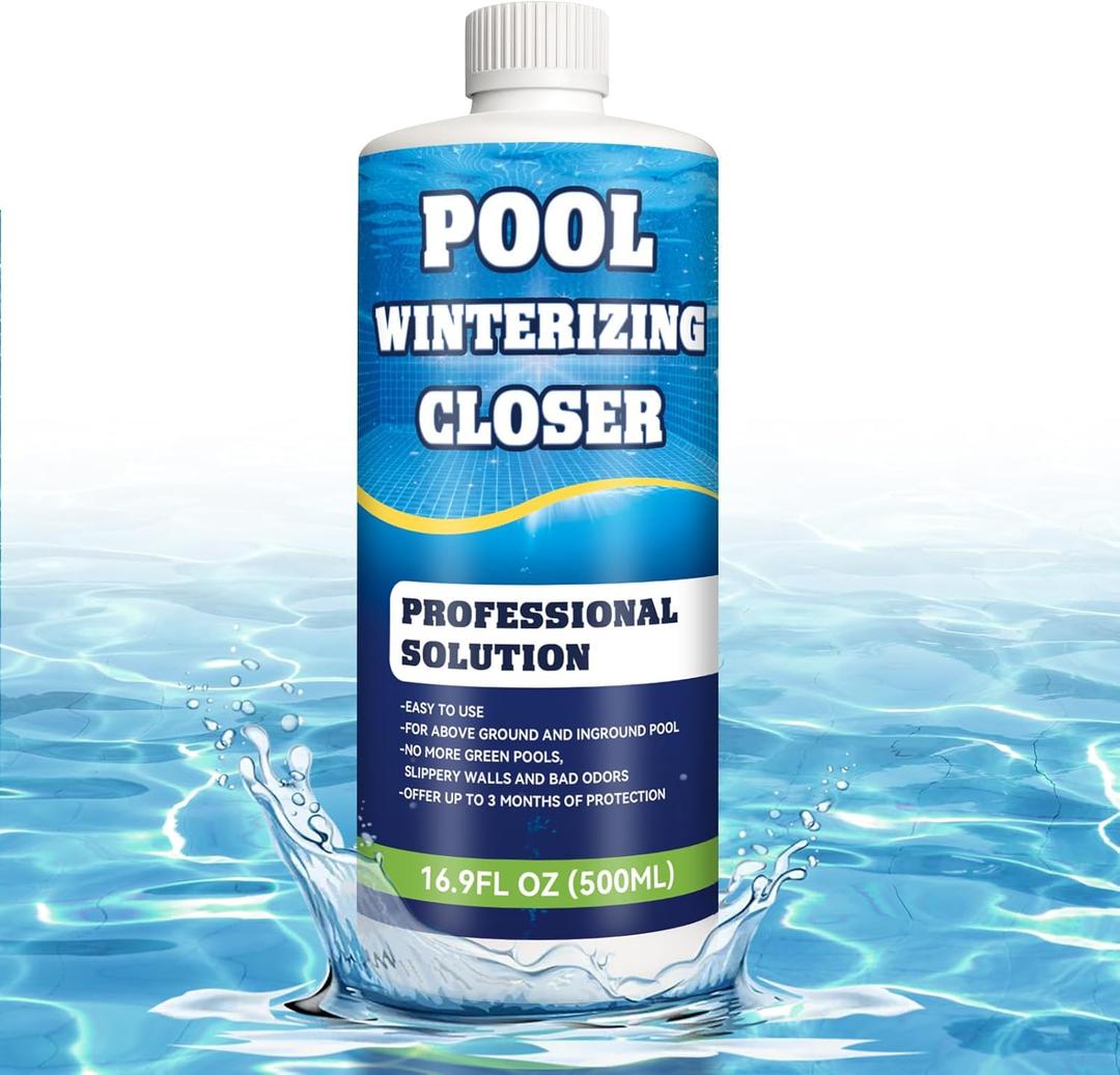 Pool Closing Kit for Above Ground, 3 in 1 Pool Winterizing Kit, Easy to Use Pools Closing Chemicals, Above Ground Winterizing Kits for Saltwater & Inground Pools, Up to 15,000 Gallon (16.9 OZ)